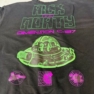 Rick & Morty Black Sweatshirt XL NWT Dimension C-137 Animation